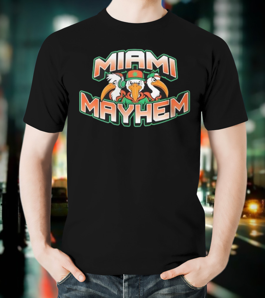Miami Mayhem Three Birds Hip Hop Style T-Shirt