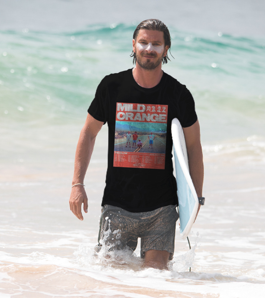 Mild Orange The Glow Tour UK Europe 2025 Dates Heavy Chest Support T-Shirt