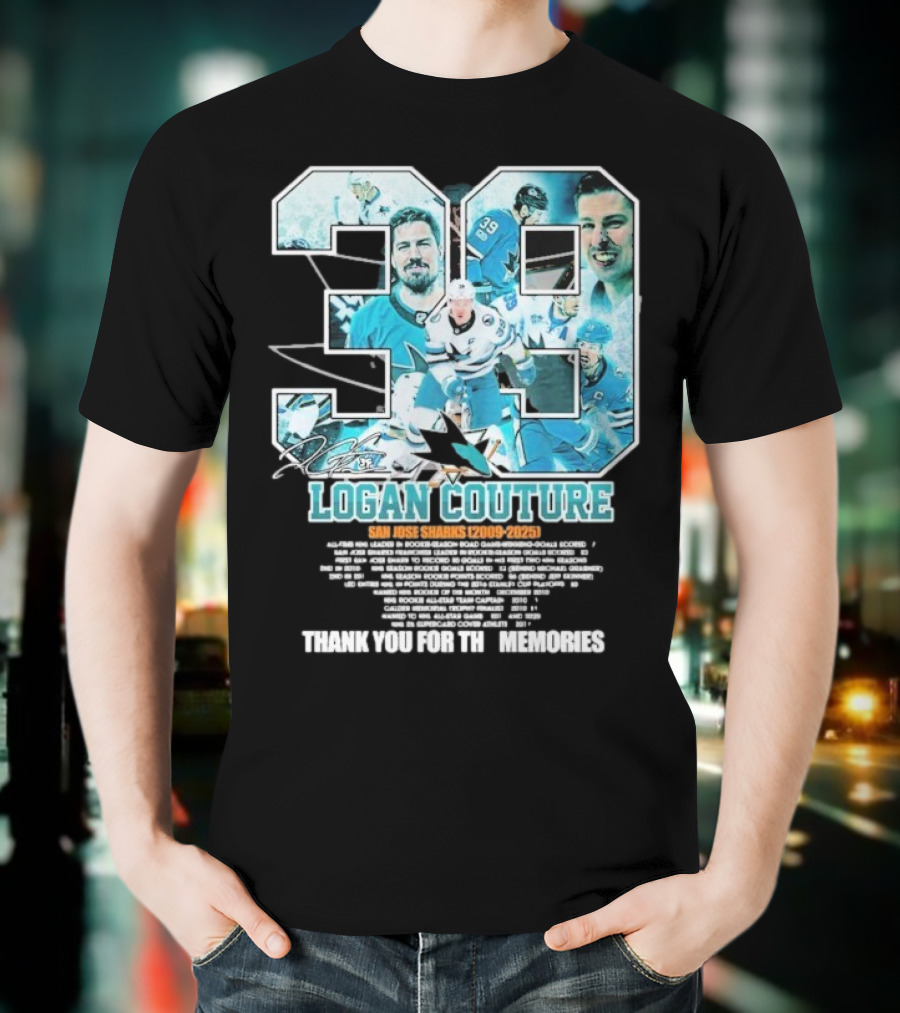 Logan Couture San Jose Sharks 2009 2025 Hockey Memories Thank You T-Shirt
