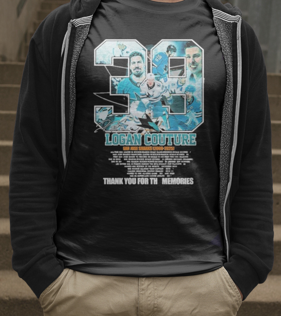 Logan Couture San Jose Sharks 2009 2025 Hockey Memories Thank You T-Shirt