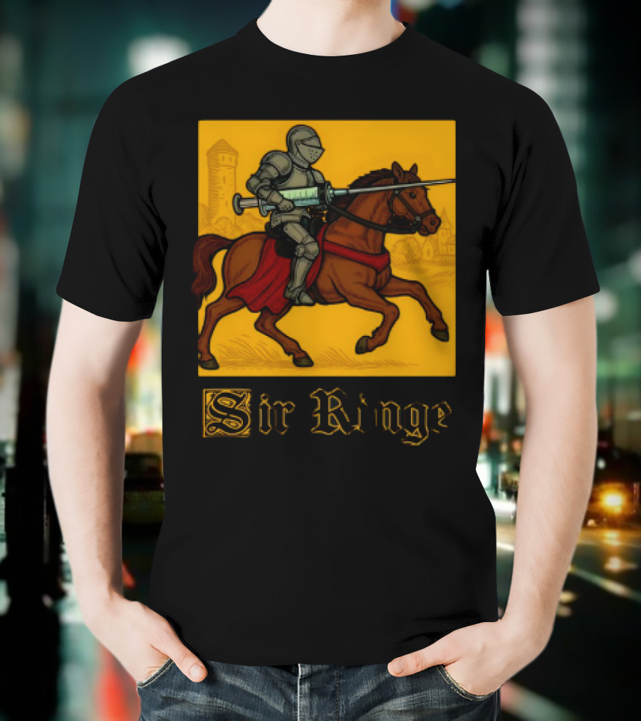 Orbital Sir Ringe Knight On Horse With Syringe Lance T-Shirt