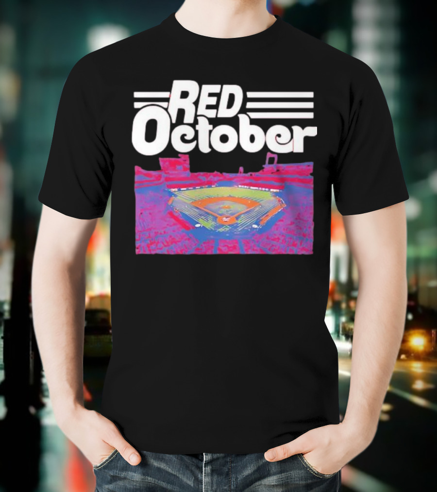 Red October Philadelphia Phillies Stadium Baseball Scene T-Shirt