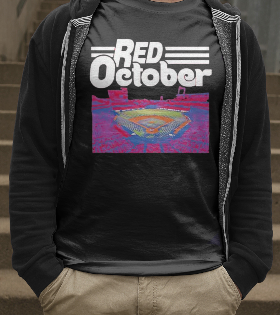 Red October Philadelphia Phillies Stadium Baseball Scene T-Shirt