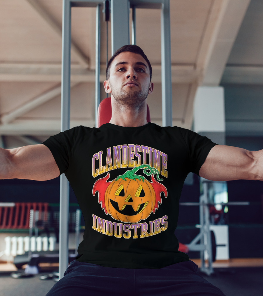 Clandestine Industries Halloween Bat Pumpkin T-Shirt