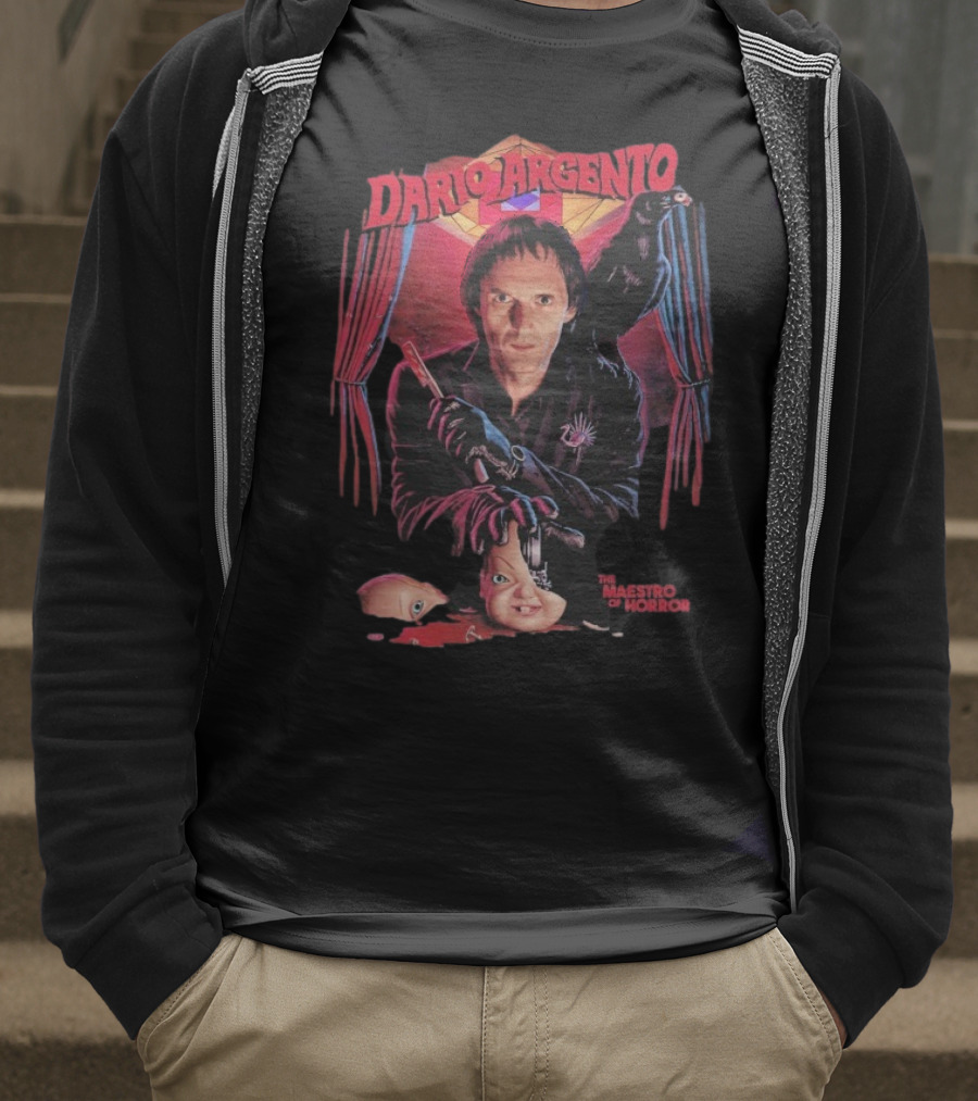 Dario Argento The Maestro Of Horror With Dark Raven And Creepy Doll Head T-Shirt