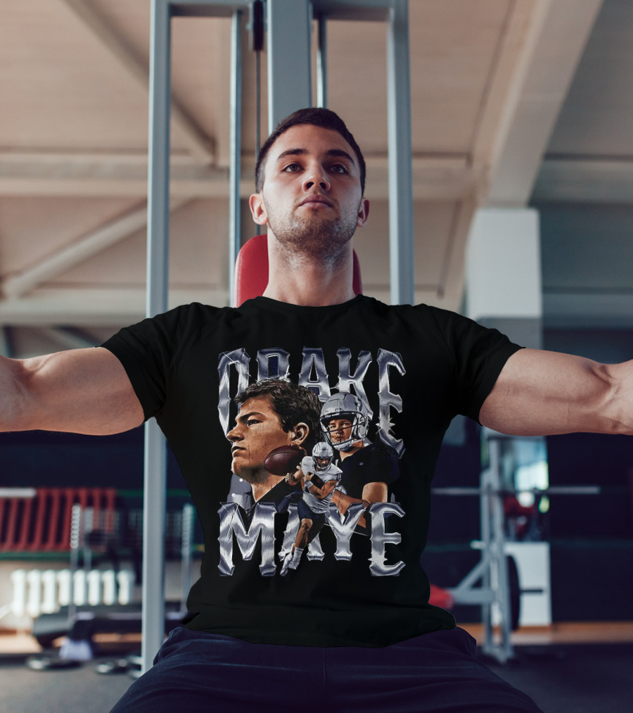 Drake Maye Football Player Vintage Bling Style T-Shirt