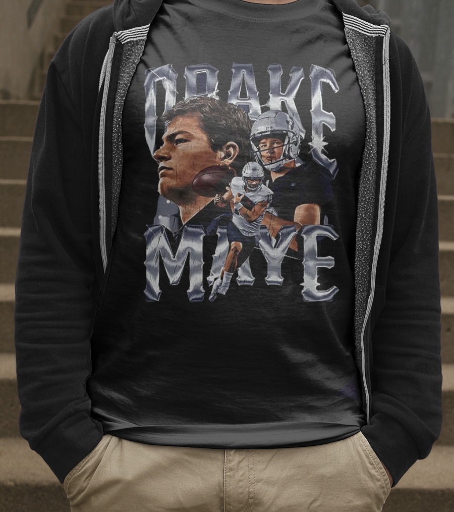 Drake Maye Football Player Vintage Bling Style T-Shirt