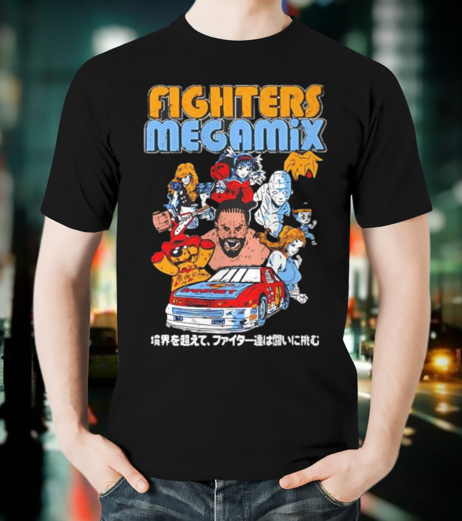 Fighters Megamix 1996 Video Game Classic Characters And Car Japan Edition T-Shirt