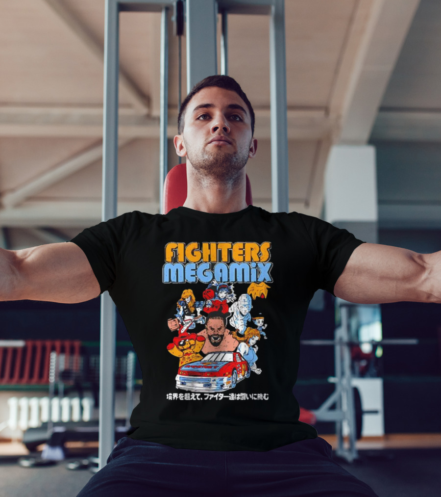 Fighters Megamix 1996 Video Game Classic Characters And Car Japan Edition T-Shirt