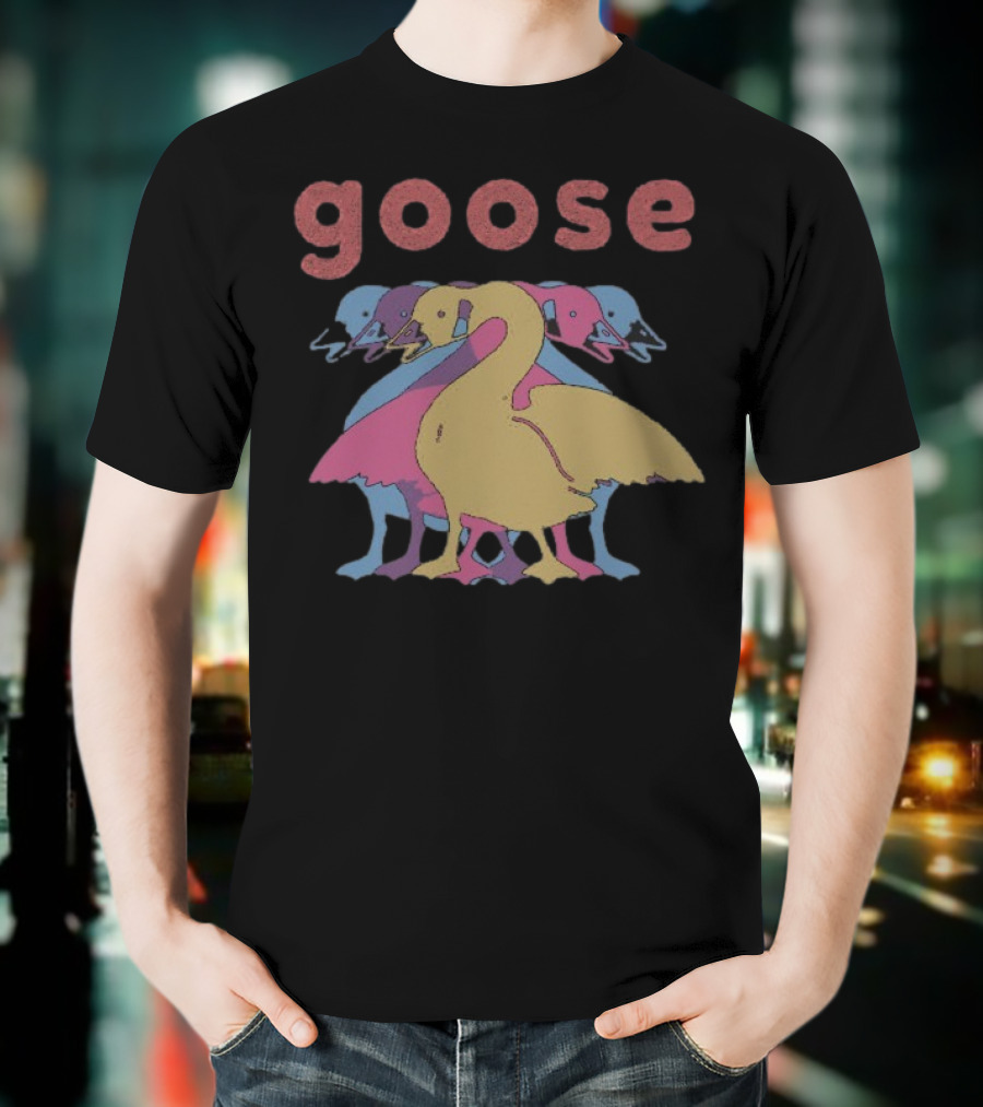 Goose Multicolor Stacked Ducks Wine Theme T-Shirt