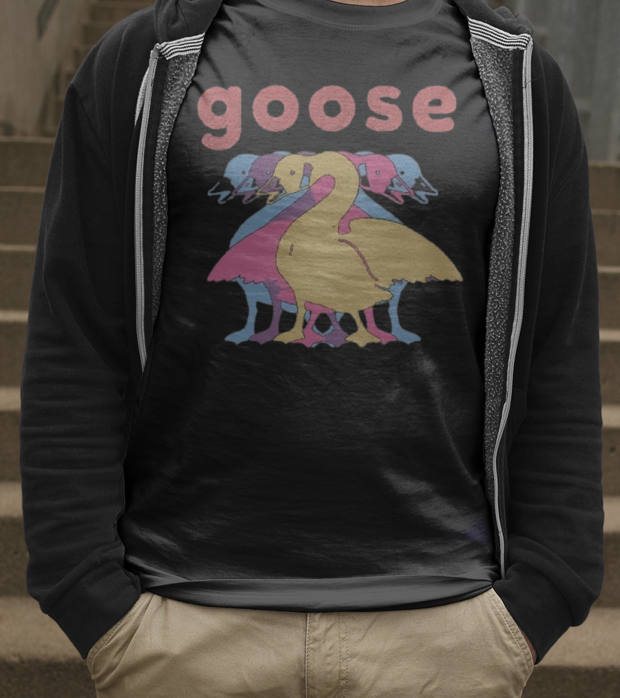 Goose Multicolor Stacked Ducks Wine Theme T-Shirt