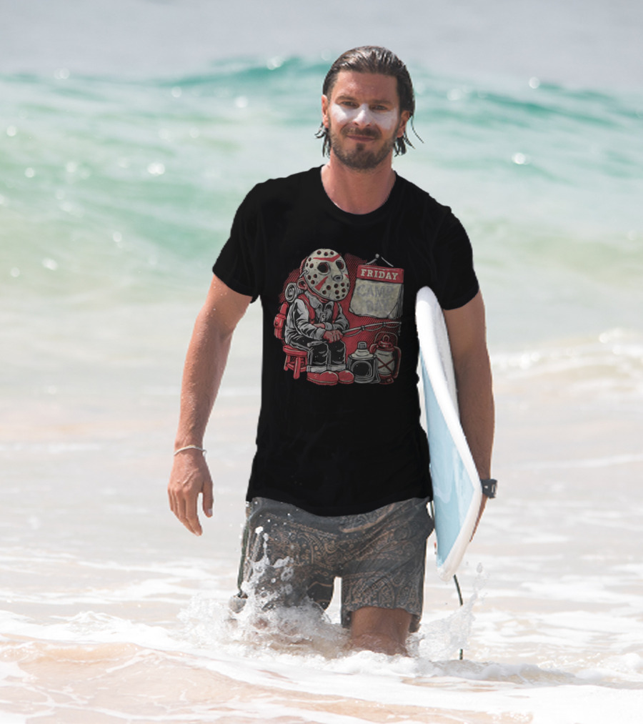 Friday Camp Day Jason Voorhees Camping Theme T-Shirt