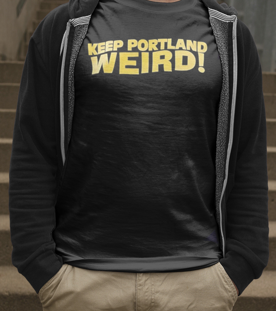 Keep Portland Weird Bold Yellow Text T-Shirt