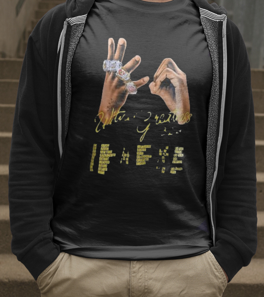 LeBron James Witness Greatness Rings Hands 23 GOAT Championship T-Shirt