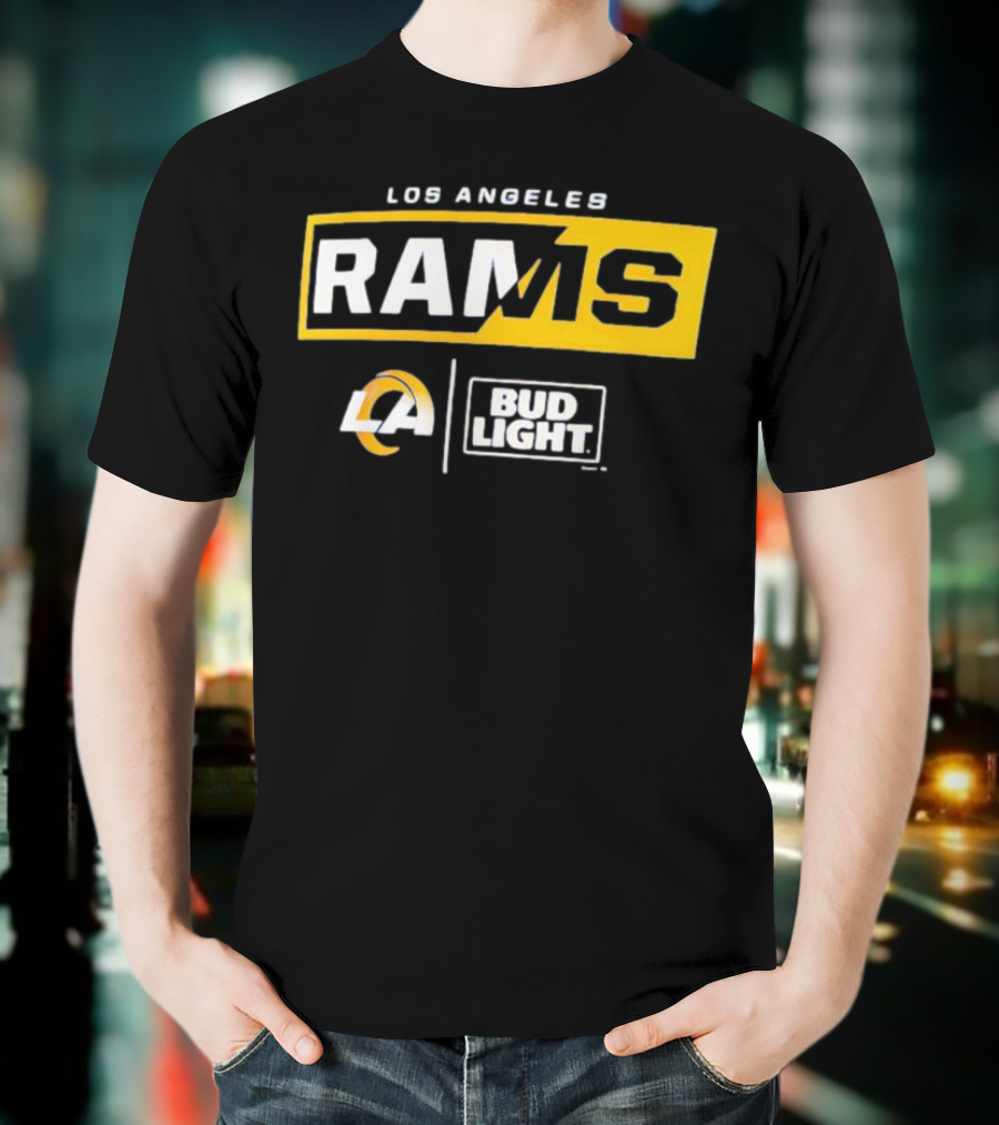 Los Angeles Rams Bud Light Collaboration NFL Sports Fans T-Shirt