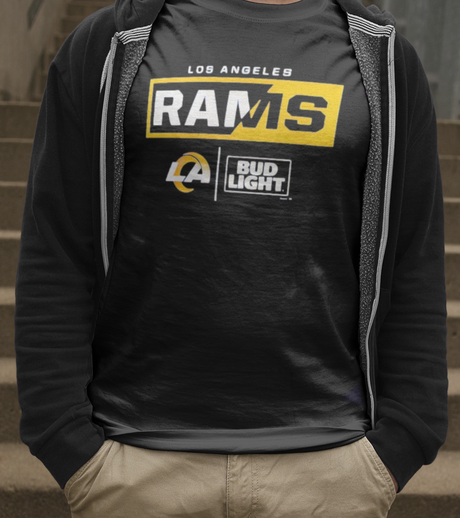 Los Angeles Rams Bud Light Collaboration NFL Sports Fans T-Shirt