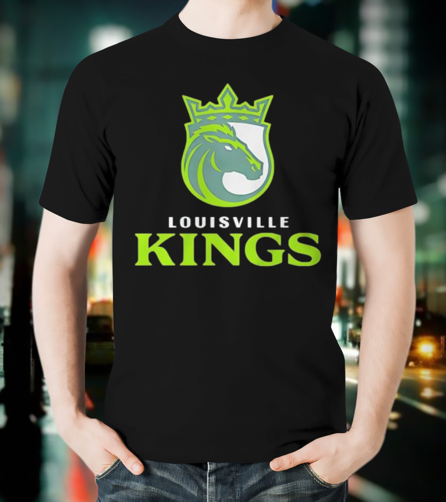 Louisville Kings Horse Emblem With Crown Branding T-Shirt