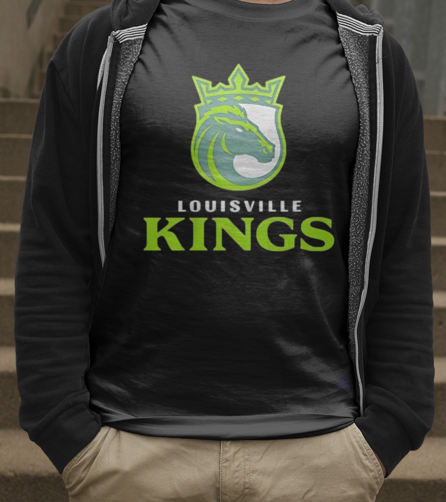 Louisville Kings Horse Emblem With Crown Branding T-Shirt