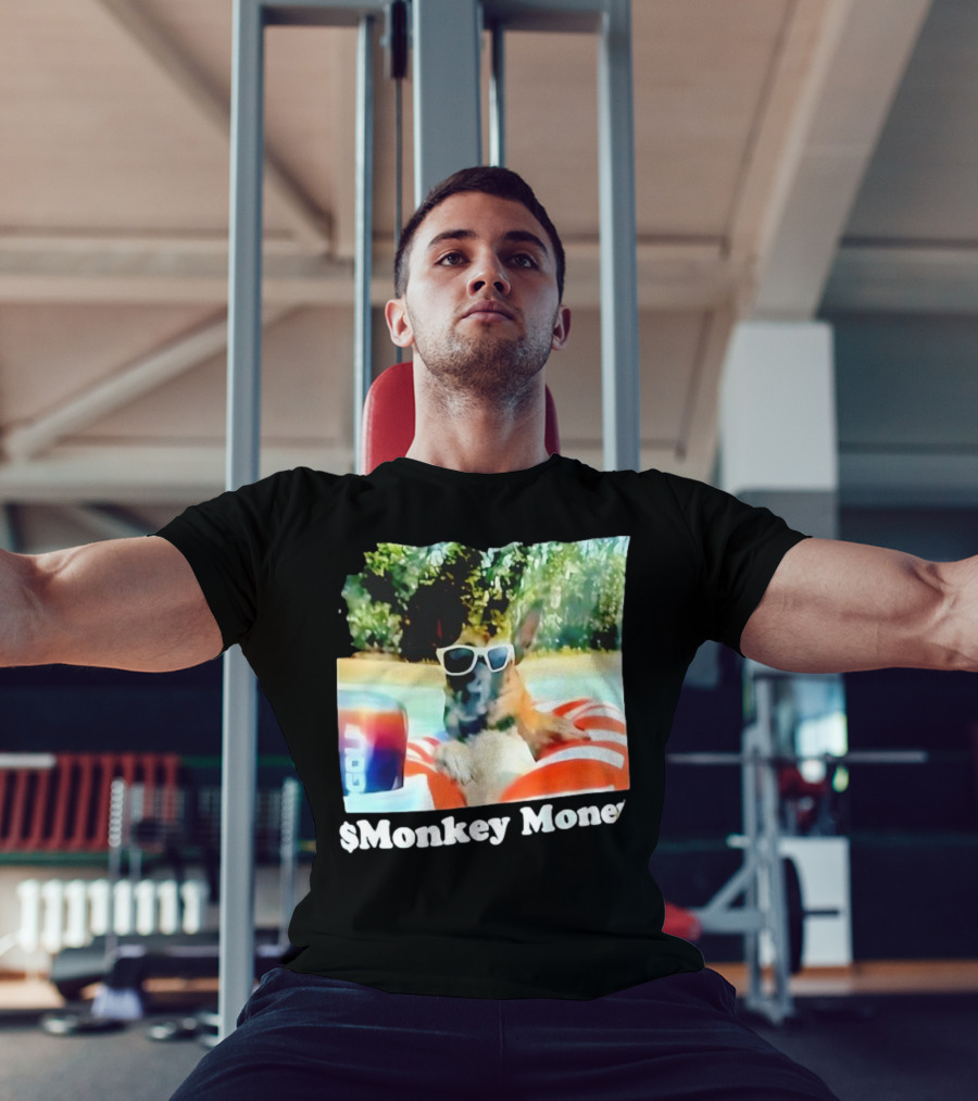 Monkey Money Dog German Shepherd Sunglasses Pool Float Chill T-Shirt