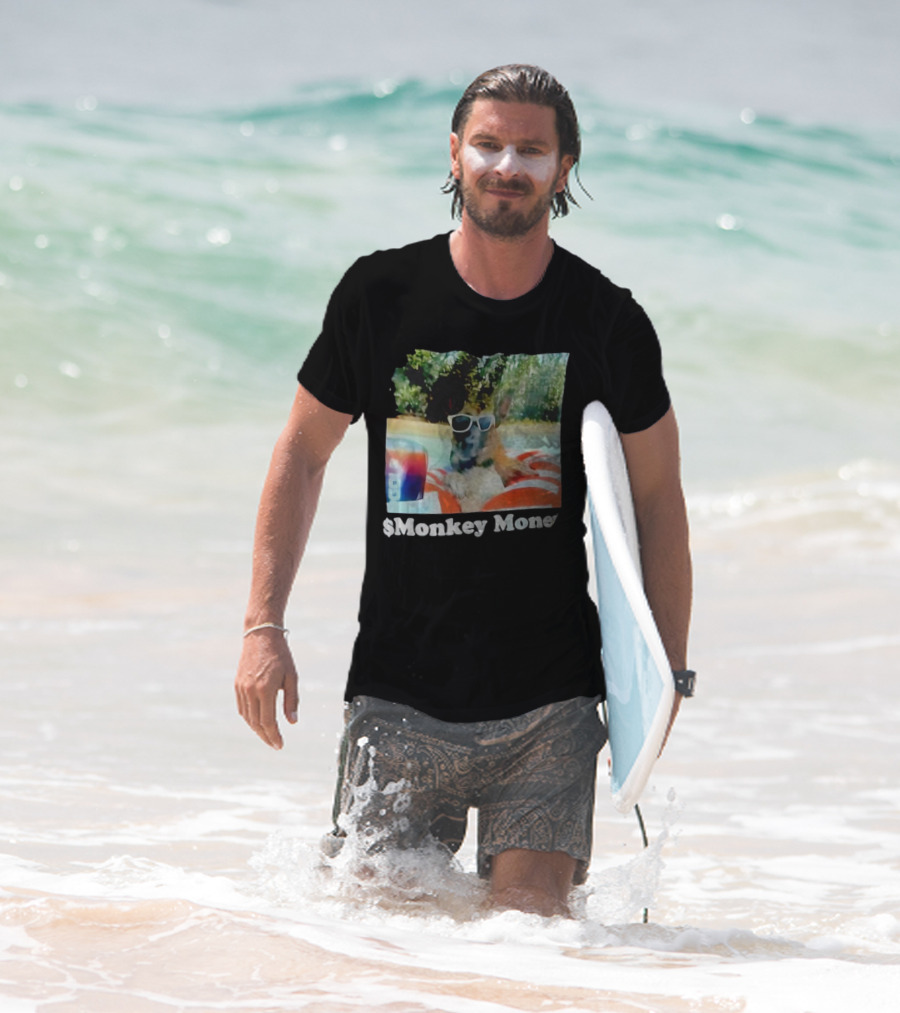 Monkey Money Dog German Shepherd Sunglasses Pool Float Chill T-Shirt