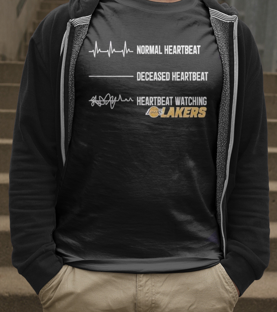 Normal Heartbeat Deceased Heartbeat Ing Lakers T-Shirt
