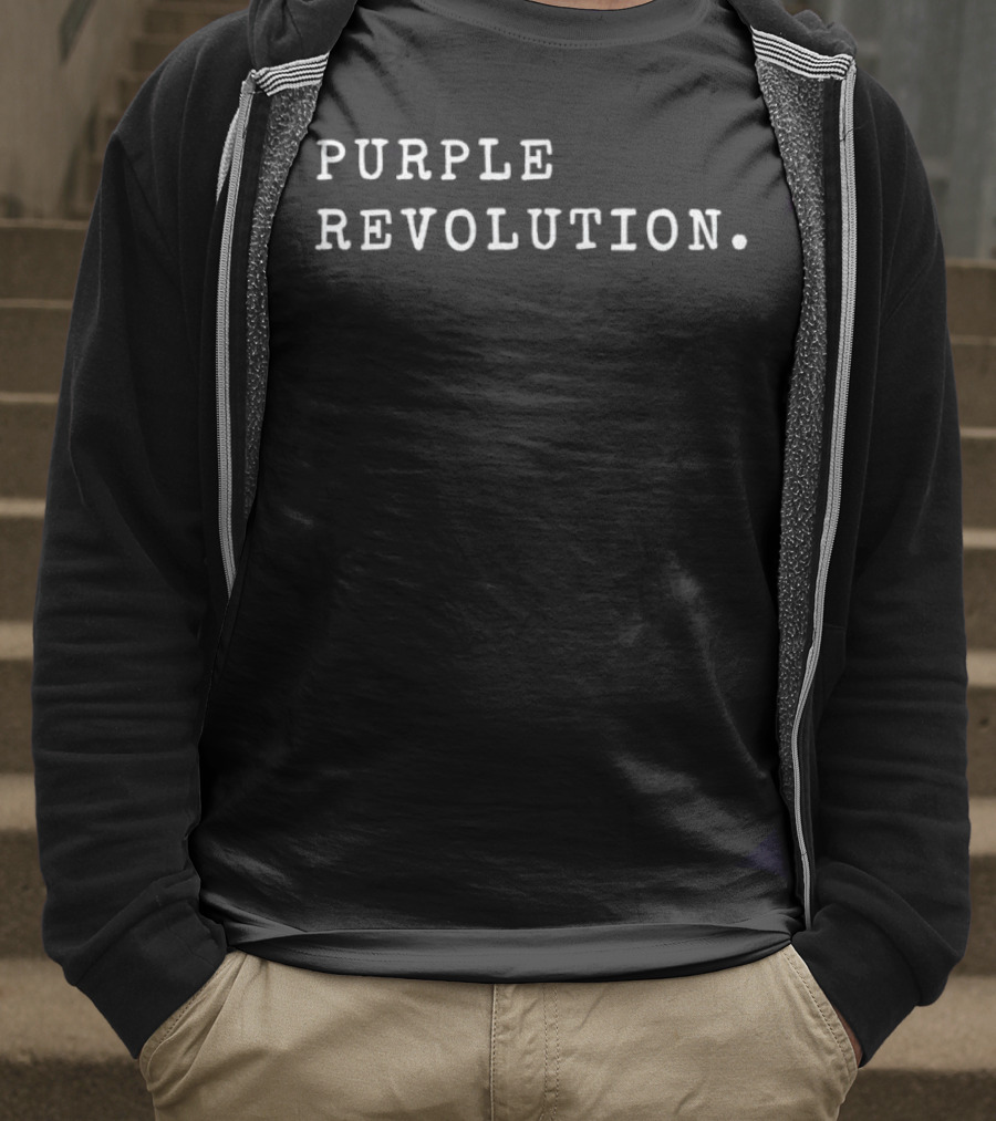 Purple Revolution Bold Text Statement T-Shirt