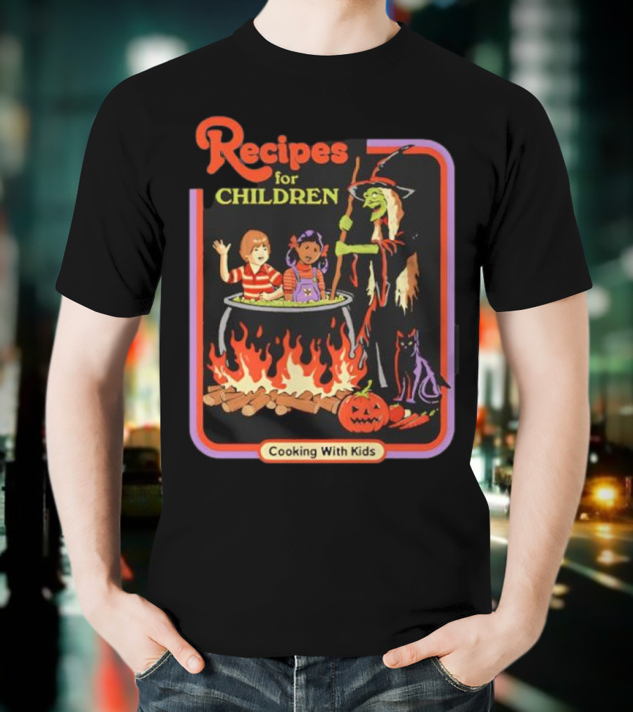 Recipes For Children Cooking With Kids Halloween Witch Cauldron Fire T-Shirt
