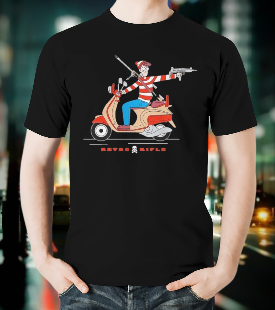 Retro Rifle Waldo Scooter Adventure T-Shirt