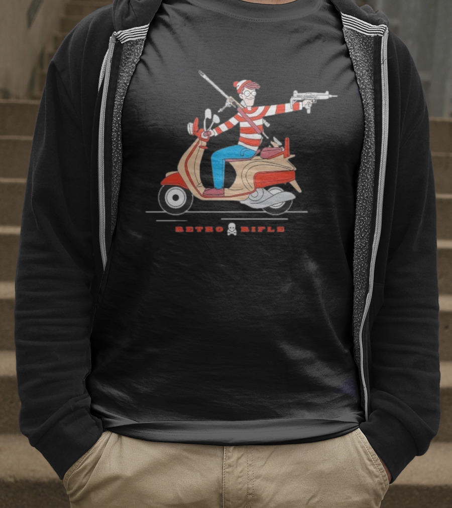 Retro Rifle Waldo Scooter Adventure T-Shirt