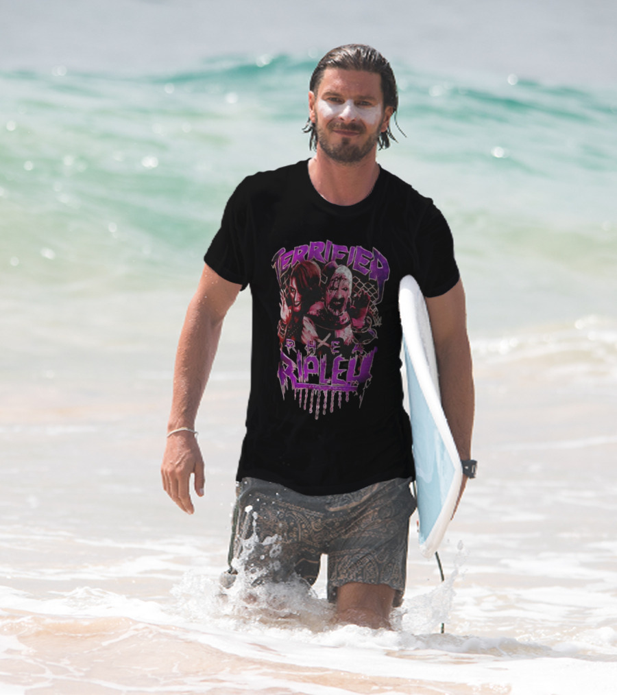 Terrifier Rhea Ripley WWE Crossover Superstar Art Clown Graphic T-Shirt