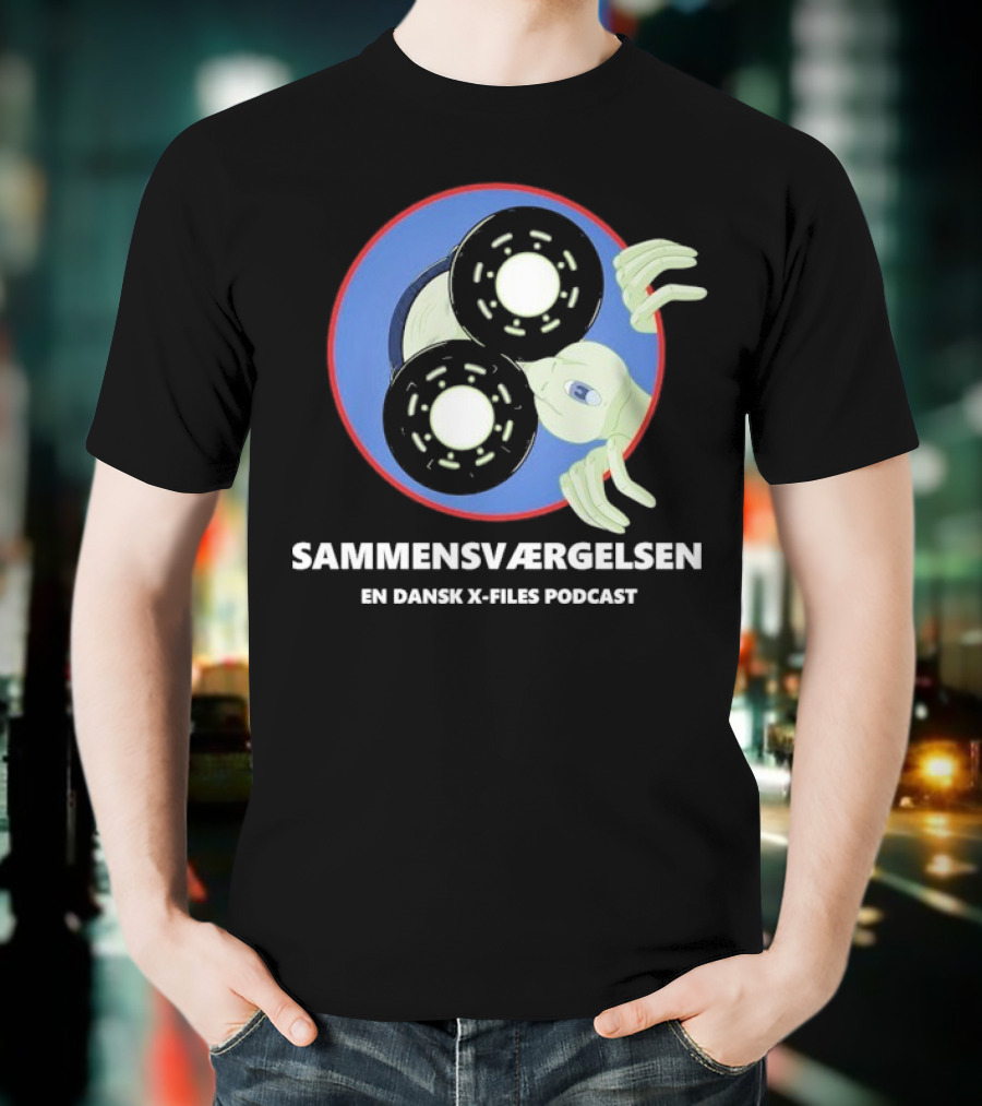 Sammensværgelsen En Dansk X Files Podcast Alien Wheel Design T-Shirt