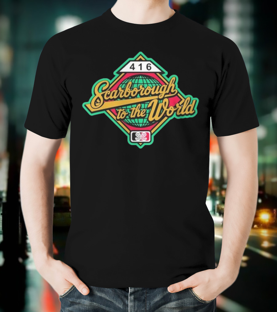 Scarborough To The World 416 Retro Globe Emblem T-Shirt