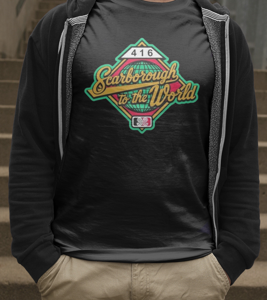 Scarborough To The World 416 Retro Globe Emblem T-Shirt