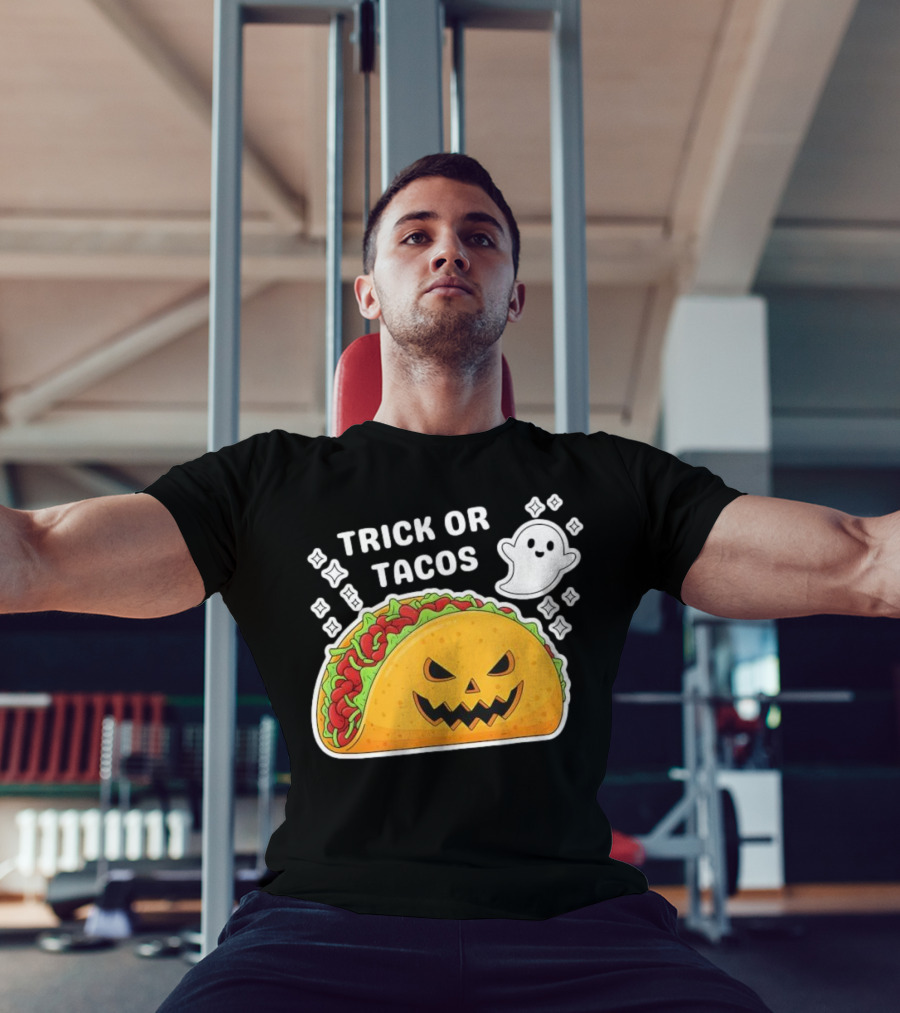 Trick Or Tacos Spooky Jack-o-lantern Halloween Mexican Food T-Shirt