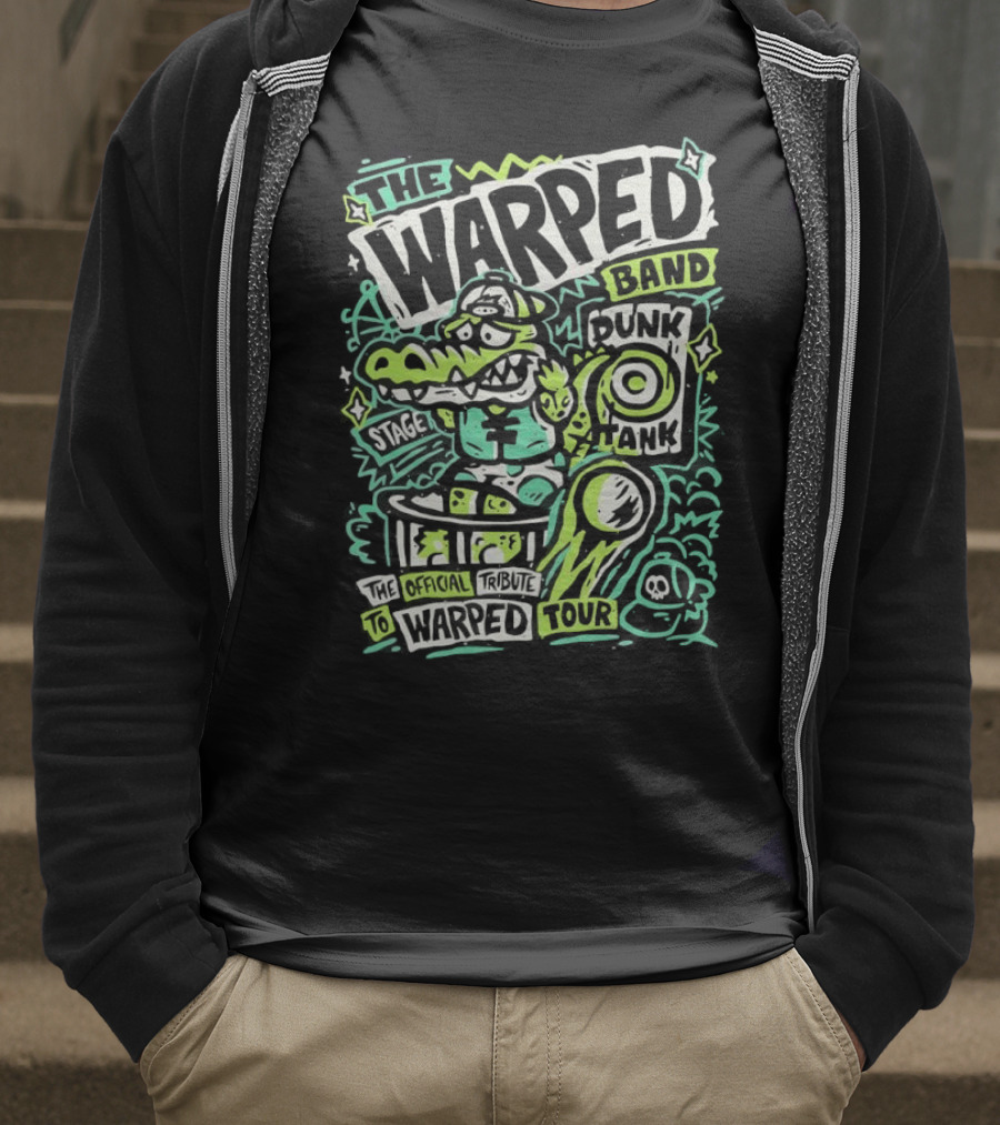 The Warped Band Dunk Tank Warped Tour Crocodile Cartoon T-Shirt