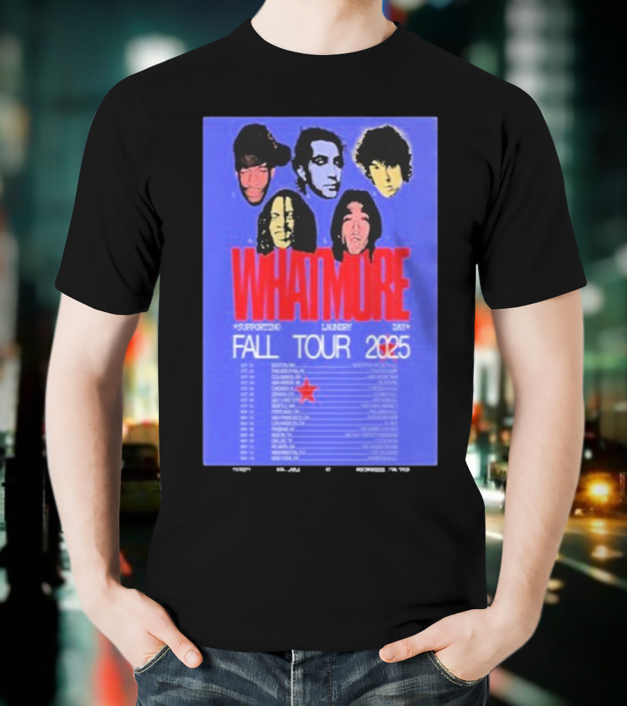 Whatmore Fall Tour 2025 Supporting Laundry Day Band Faces And Tour Dates T-Shirt