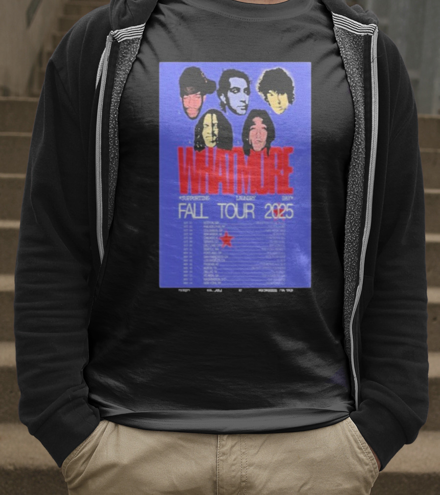 Whatmore Fall Tour 2025 Supporting Laundry Day Band Faces And Tour Dates T-Shirt