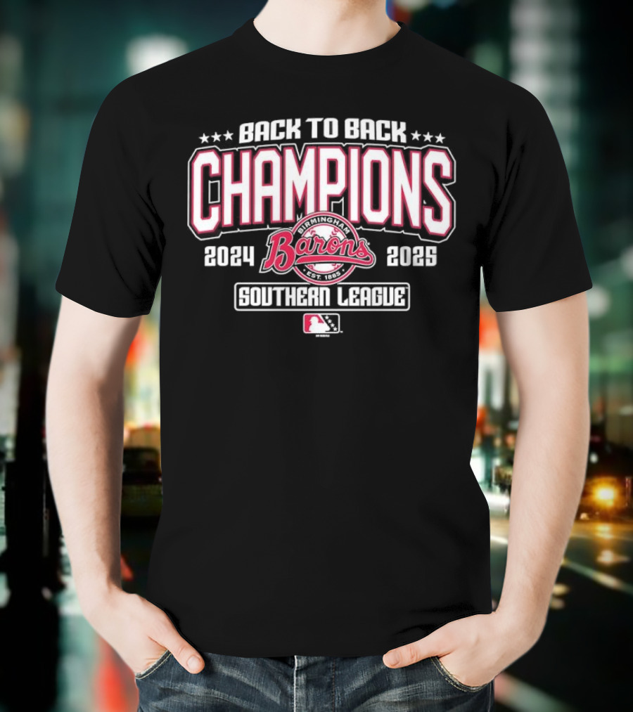 Back To Back Champions Southern League Birmingham Barons 2024 2025 T-Shirt
