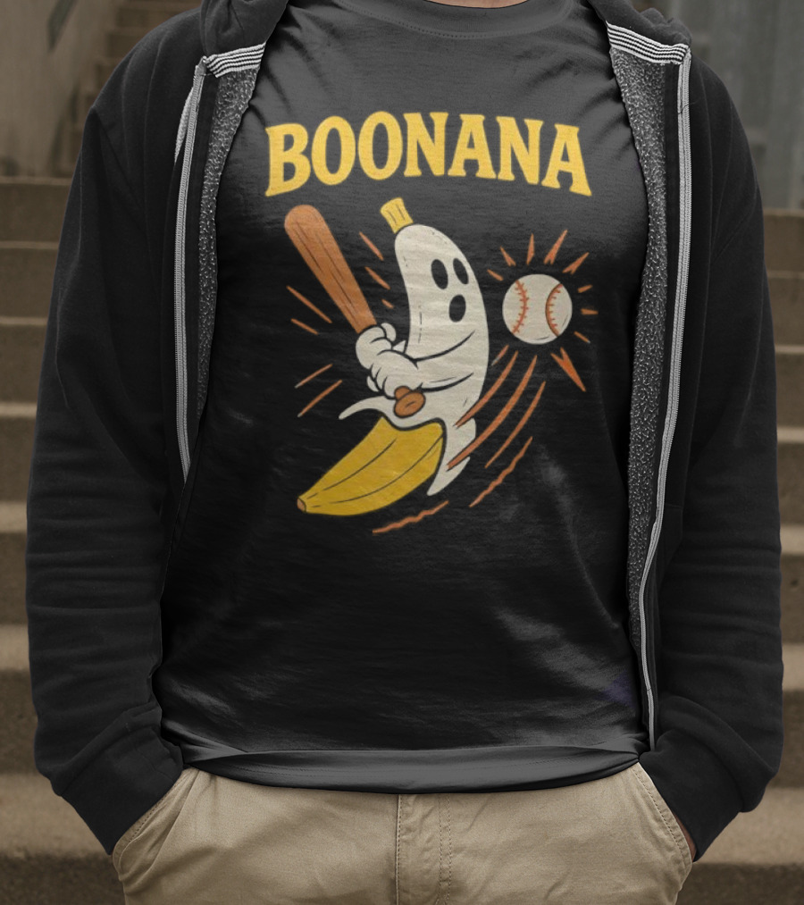 Boonana Baseball Funny Halloween Ghost Banana Costume T-Shirt