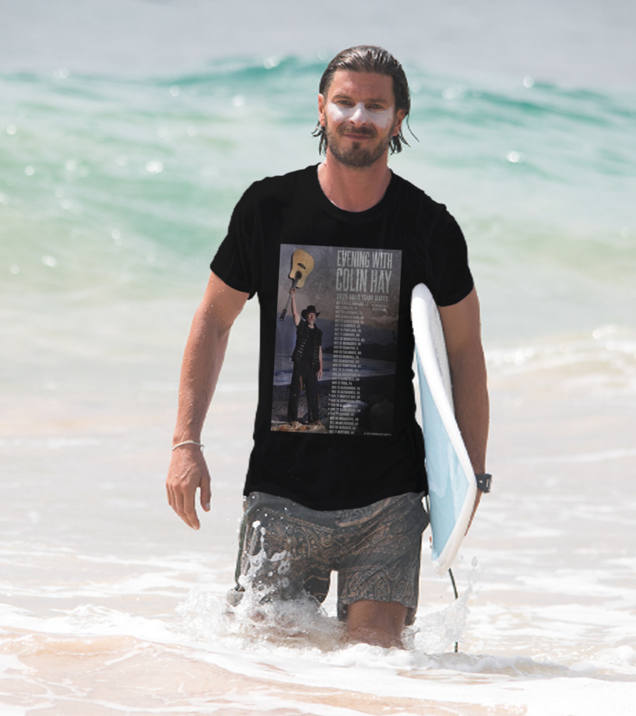 Evening With Colin Hay 2025 Solo Tour Dates Guitar Event Featuring Glen Phillips T-Shirt