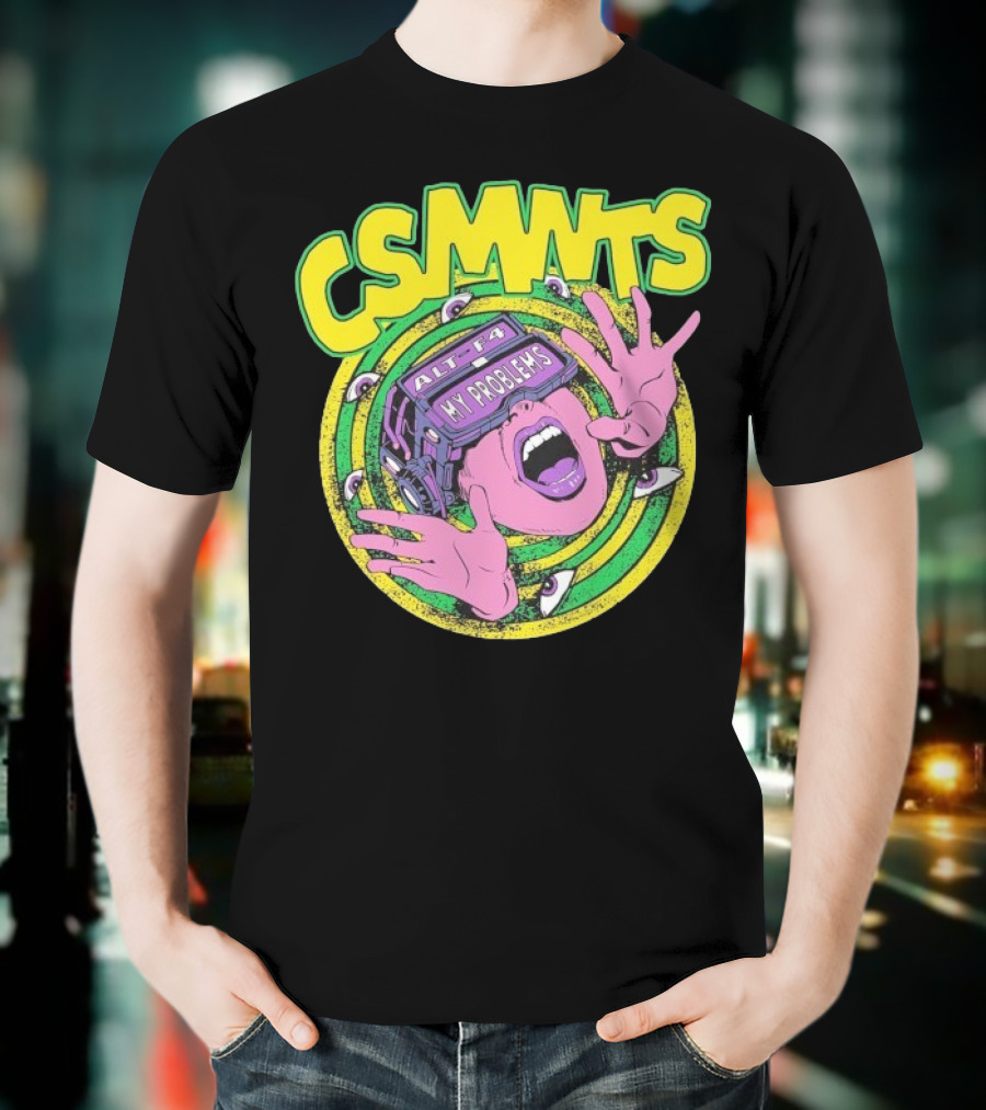 CSMNTS Alt F4 My Problems Trippy Sci-Fi Pop Art T-Shirt