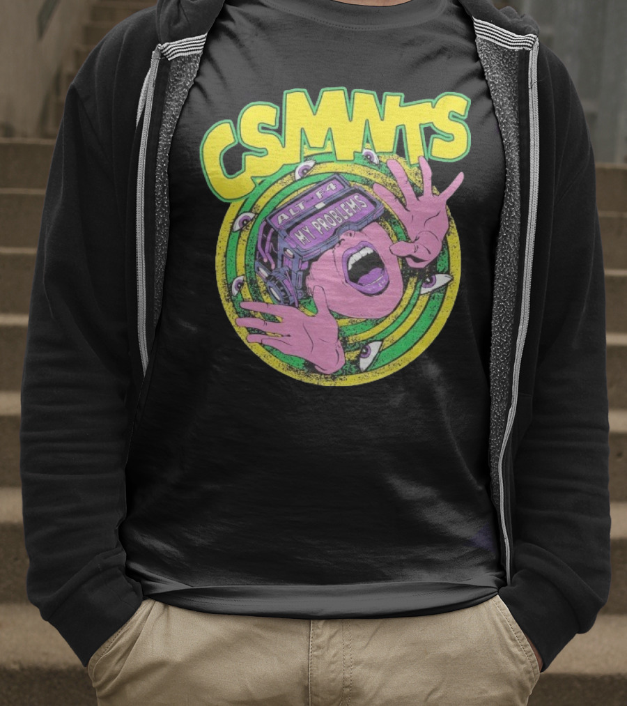 CSMNTS Alt F4 My Problems Trippy Sci-Fi Pop Art T-Shirt