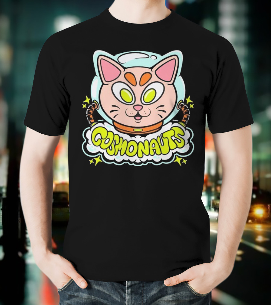 Cosmonauts Sylvester Space Cat Cartoon Logo T-Shirt