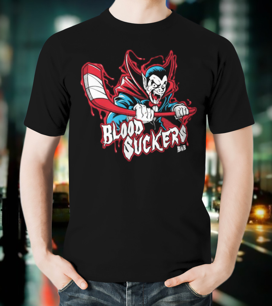 Count Dracula Blood Suckers Hockey Vampire T-Shirt