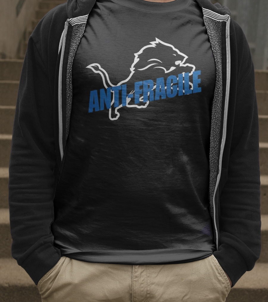 Dan Campbell Lions Anti-Fragile Concept With Lion Motif T-Shirt