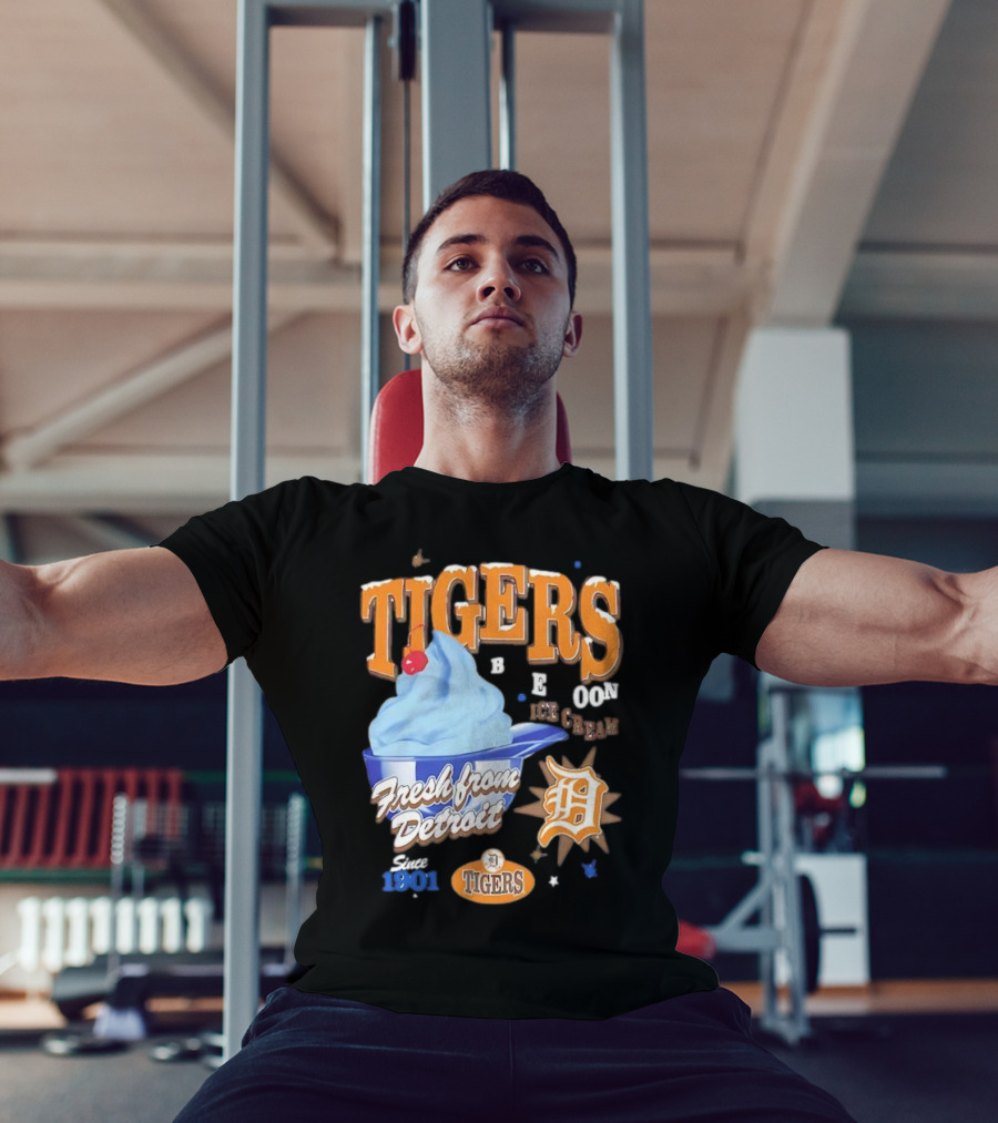 Tigers Blue Moon Ice Cream Fresh From Detroit Since 1901 T-Shirt