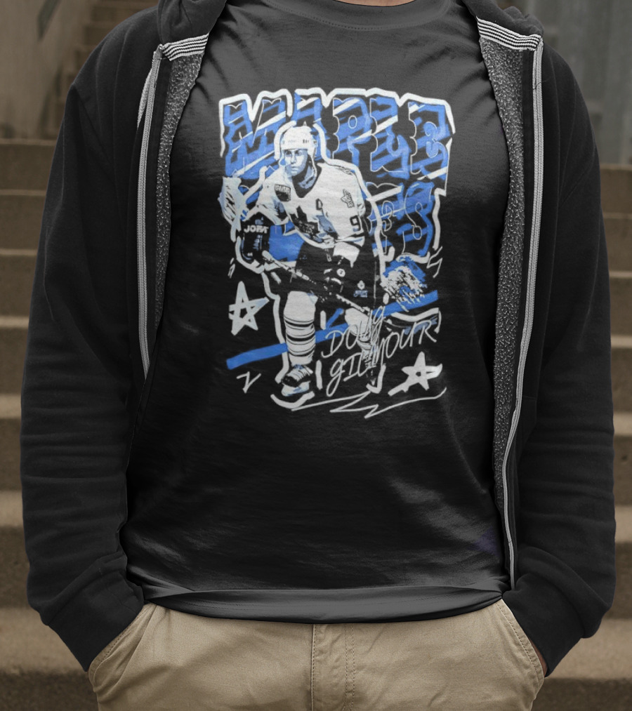 Doug Gilmour Toronto Maple Leafs Number 93 Hockey Player Signature Skating Stars T-Shirt