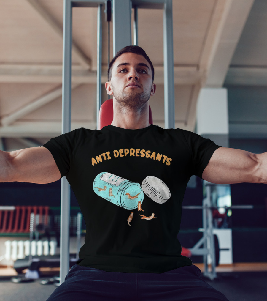 Anti Depressants Otter Pill Bottle Twist Fun T-Shirt