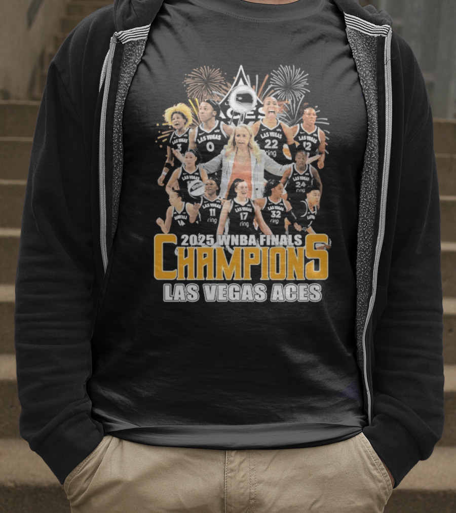 2025 WNBA Finals Champions Las Vegas Aces Team Celebration T-Shirt