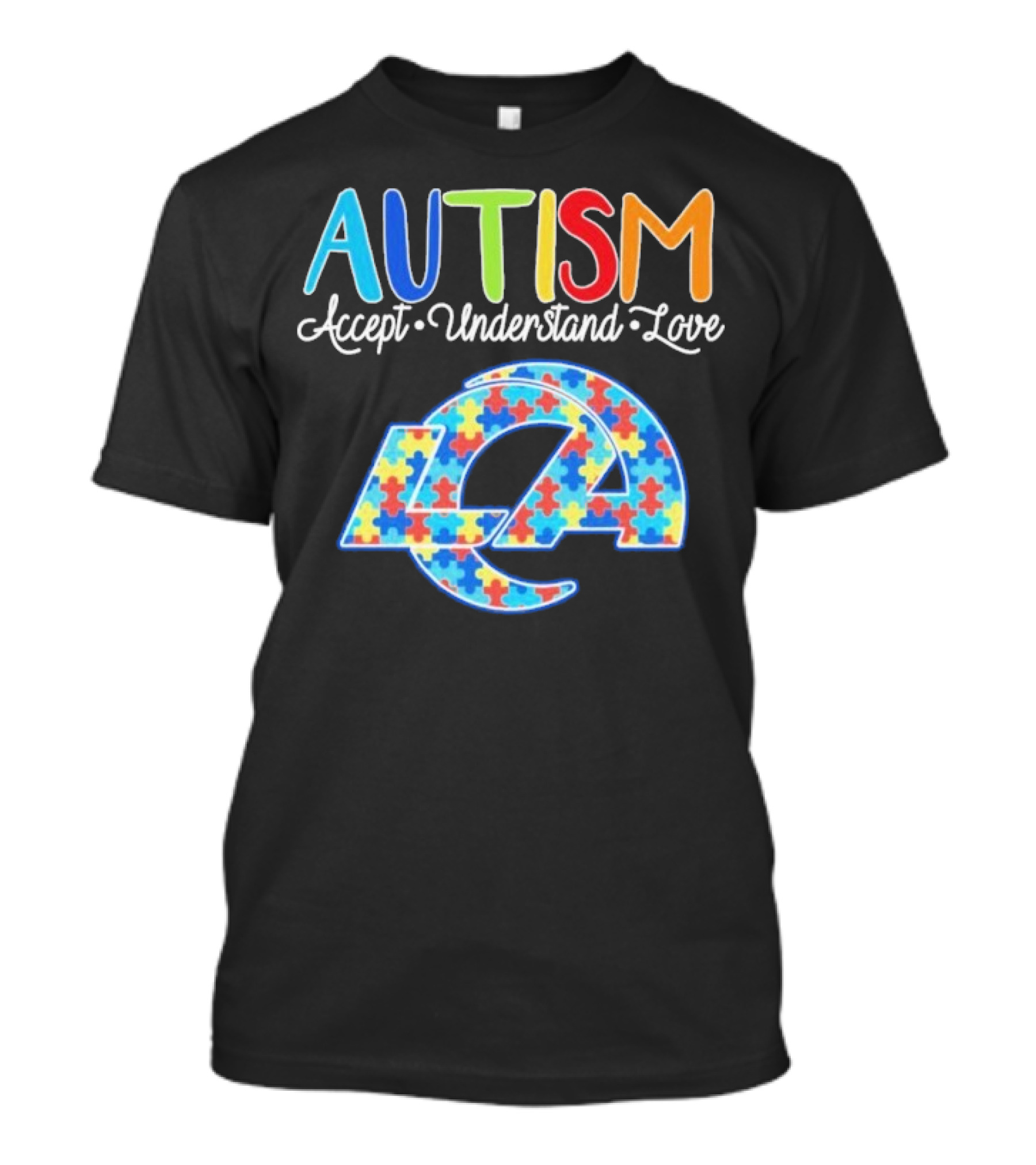 Los Angeles Rams Autism Accept Understand Love Puzzle Rams T-Shirt